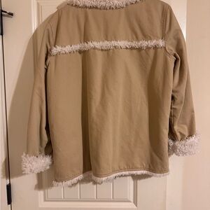 Empyre Cream Teddy Jacket with Sherpa Trim